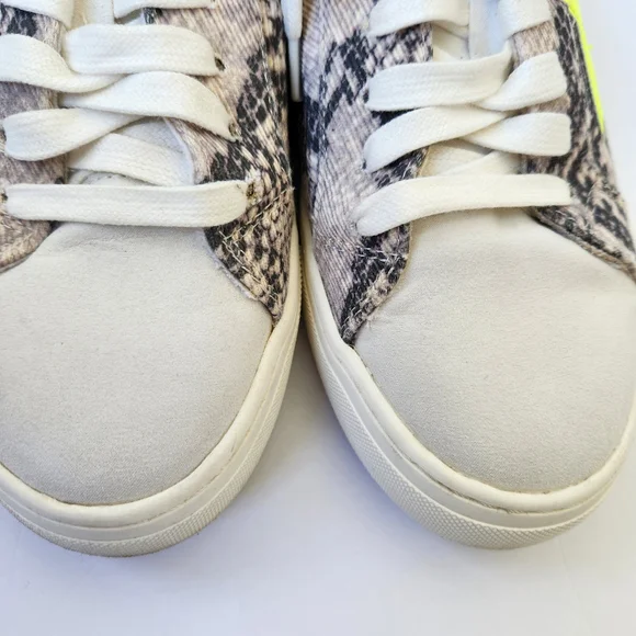 Steven New York By Steve Madden Neon Star Snakeskin Fabric Print Sneakers 8 M - Picture 9 of 16